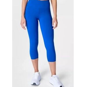 Sweaty Betty Blue Power Crop Leggings Workout Compression SB6628C Medium